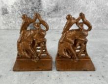 Bucking Bronco Rider Cast Iron Bookends