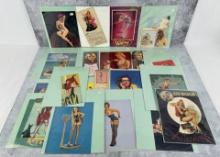 Large Collection of Antique Pin Up Girl Prints