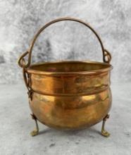 Irish Hammered Copper Pot Cauldron