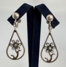 Alonzo Hustito Zuni Sterling Flower Earrings