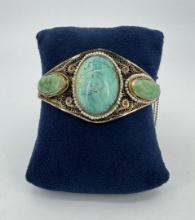 Antique 14k Gold Persian Turquoise Bracelet