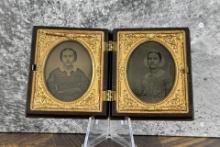 Mother and Daughter Daguerreotype Photo Set