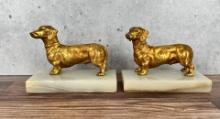 Antique Dachshund Bookends