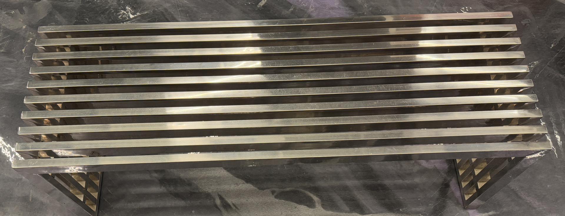 Chrome Steel Gridiron Slat Bench
