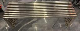 Chrome Steel Gridiron Slat Bench
