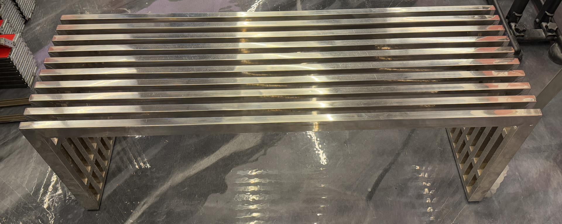 Chrome Steel Gridiron Slat Bench