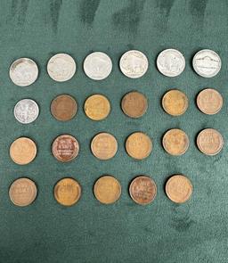 Collection of Wheat Pennies and Buffalo Nickels