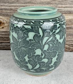 Korean Celadon Pottery Vase Jar