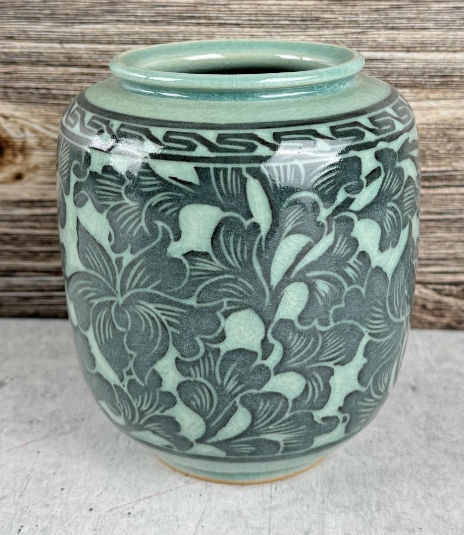 Korean Celadon Pottery Vase Jar