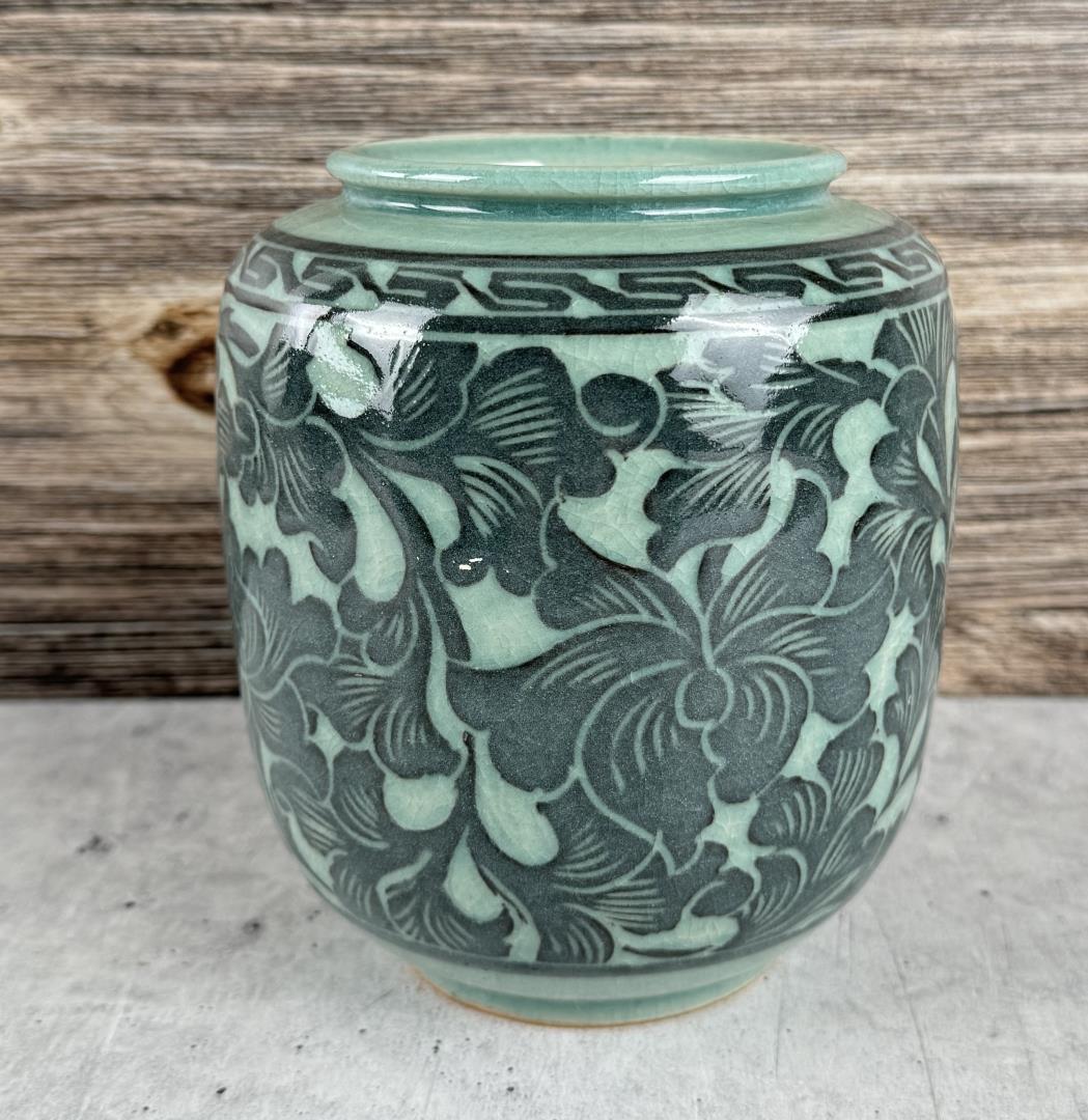 Korean Celadon Pottery Vase Jar