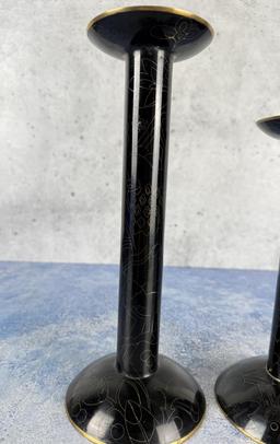 Chinese Cloisonne Candlesticks