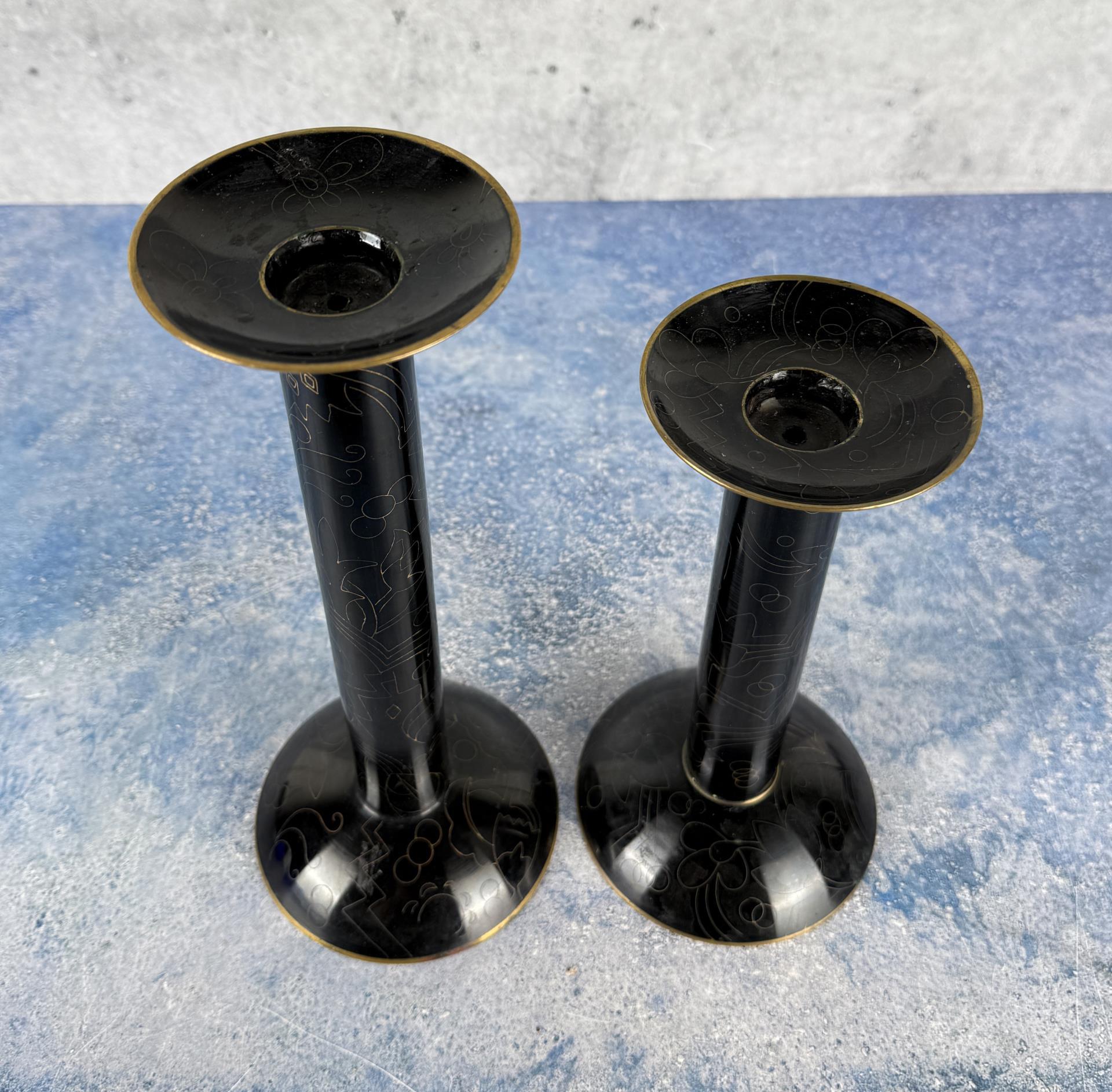 Chinese Cloisonne Candlesticks