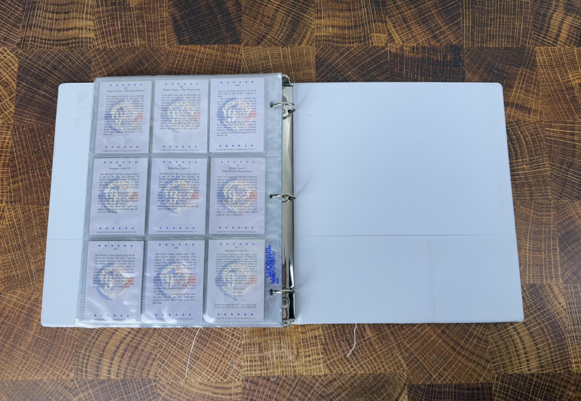 Decision 92 Presidential Election Cards in Binder