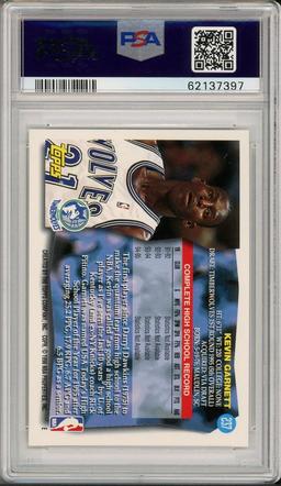 1995 Topps Kevin Garnett 237 Rookie Card PSA 10