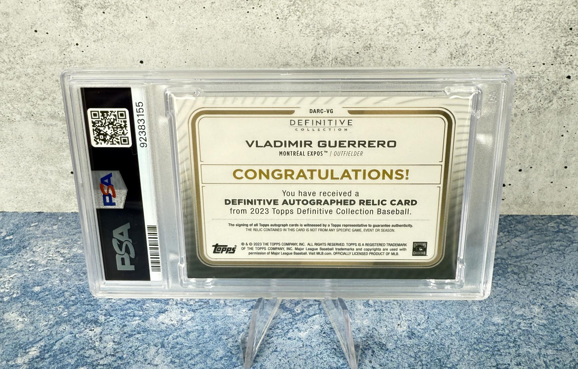 2023 Topps Definitive Vladimir Guerrero PSA 10