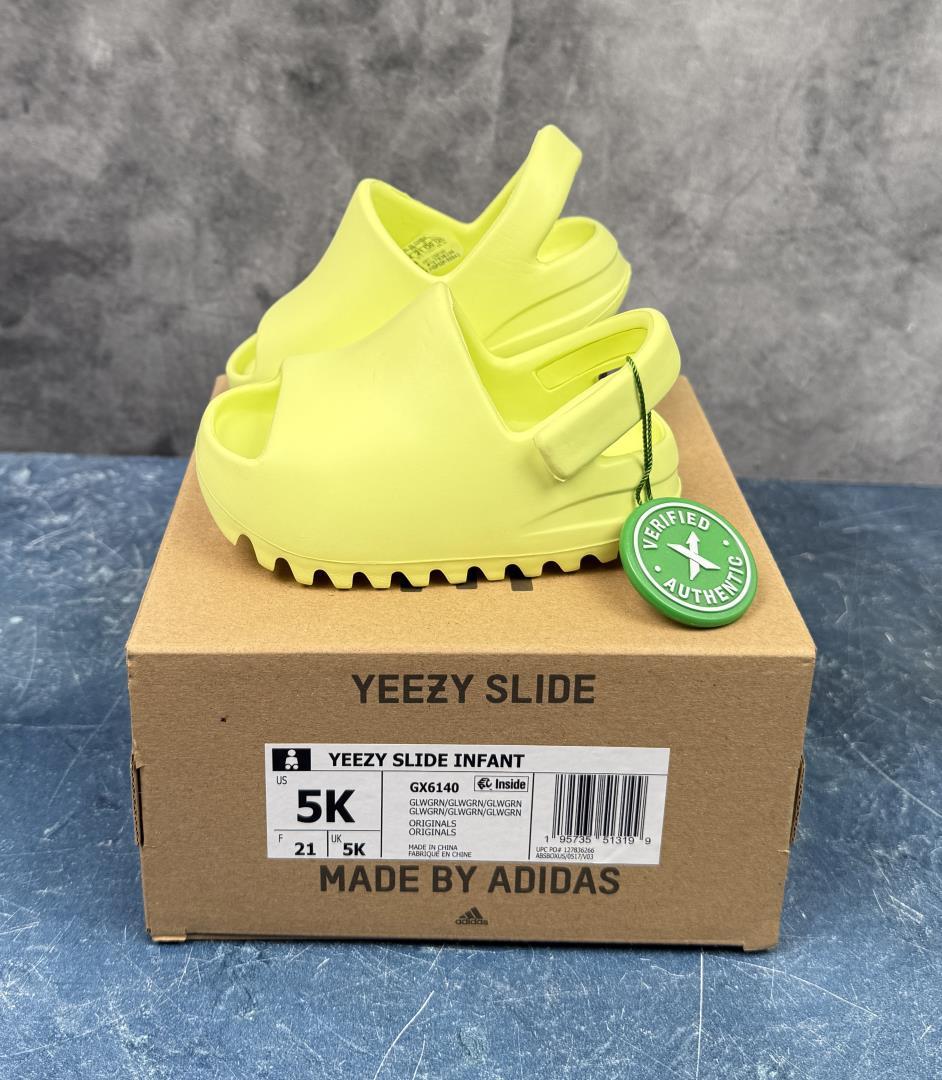 Yeezy Slide Glow Green GX6140 Size 5k New in Box