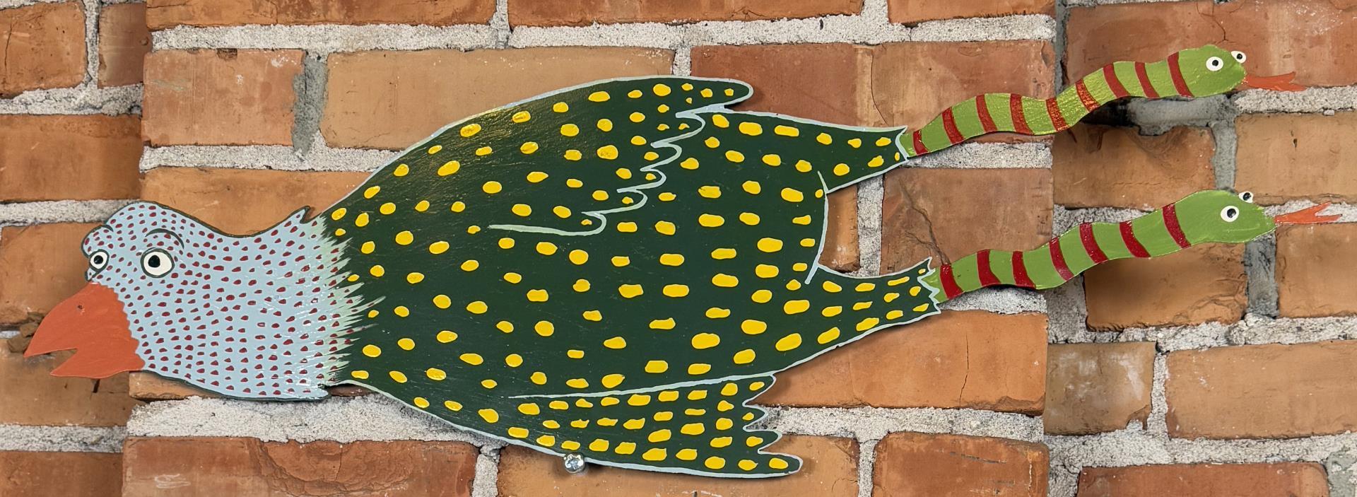 Steve Burnley Folk Art Critters Coral Leg Bird