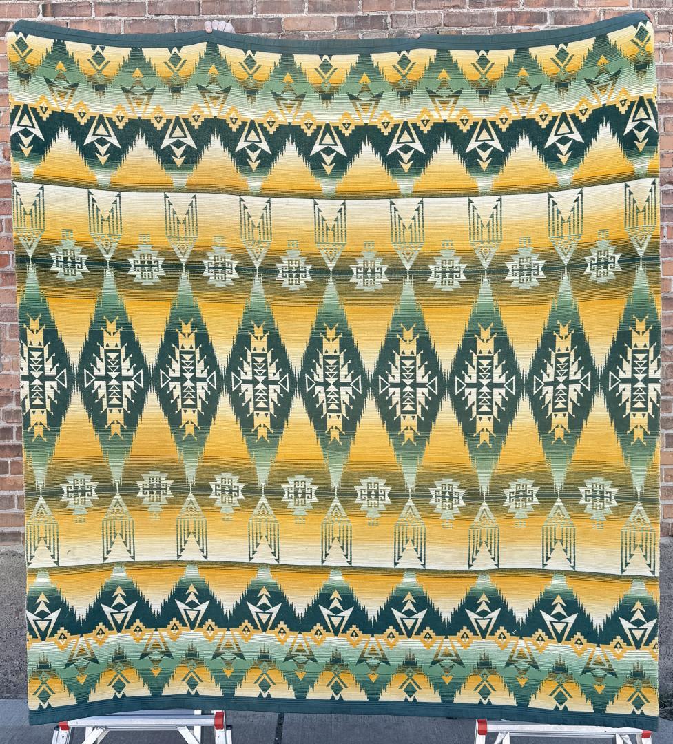 Antique Native American Pattern Wool Camp Blanket