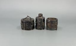 Japanese Meiji Period Sterling Condiment Set