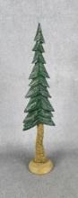 Hand Carved Wood Christmas Pine Tree