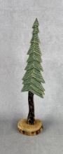 Hand Carved Wood Christmas Pine Tree