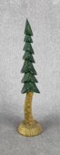 Hand Carved Wood Christmas Pine Tree