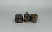 Japanese Meiji Period Sterling Condiment Set