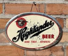 Highlander Beer Missoula Montana Celluloid Sign