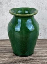 Arts and Crafts Green Glaze Pottery Vase