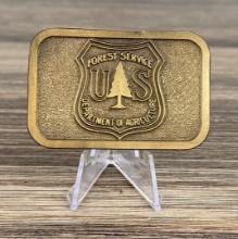 USFS US Forest Service Brass Belt Buckle