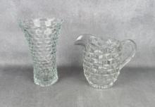Fostoria American Pitcher & Vase