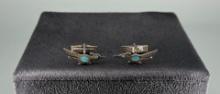 Sterling Silver Turquoise Roadrunner Cufflinks