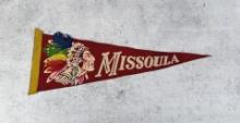 Missoula Montana Indian Chief Souvenir Pennant