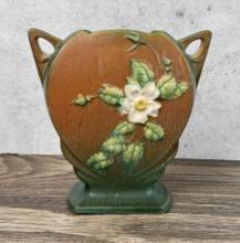 Roseville Pottery White Rose Vase 984-8"