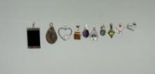 Group Of Sterling Silver Necklace Pendants