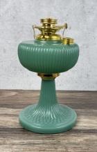 Aladdin Vertique Jadeite Glass Oil Lamp