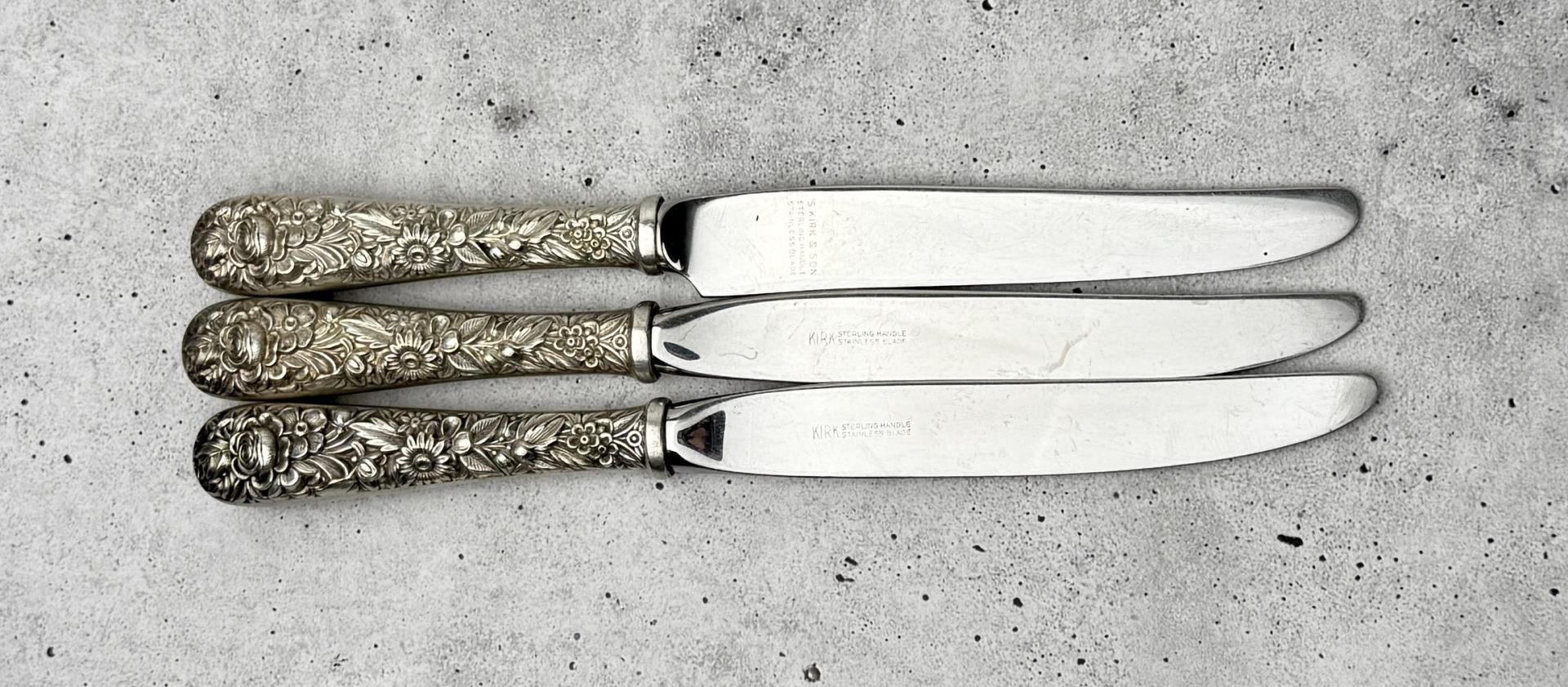 Kirk Sterling Silver Handled Knives