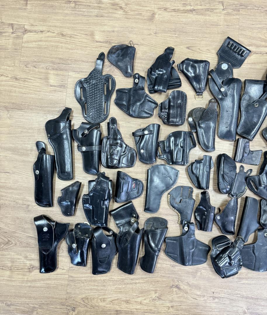 Large Group Of Black Leather Holsters