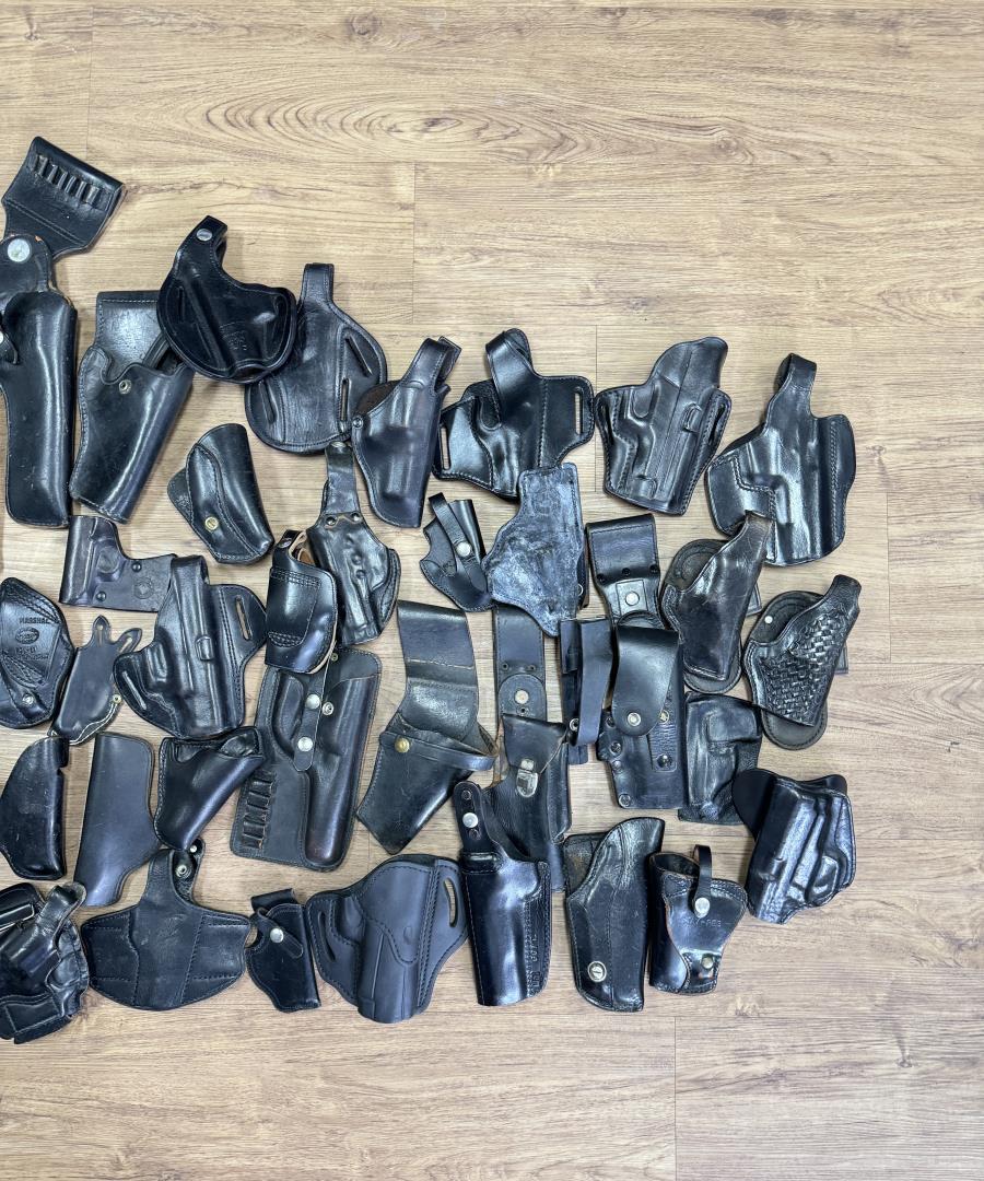 Large Group Of Black Leather Holsters
