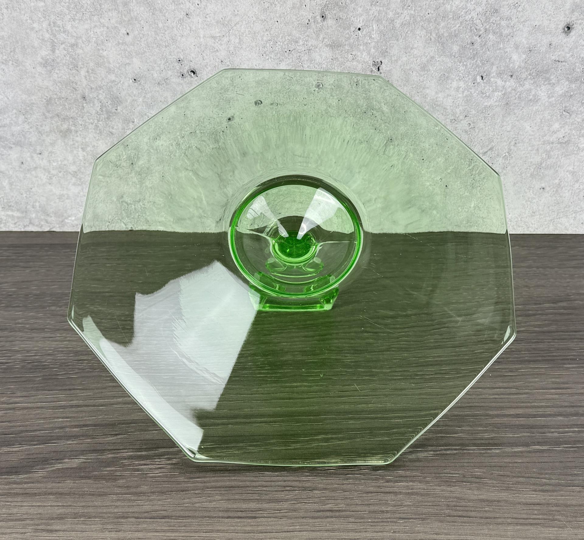 Depression Uranium Glass Serving Platter