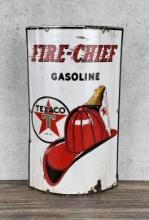 1940 Texaco Fire Chief Curved Porcelain Sign