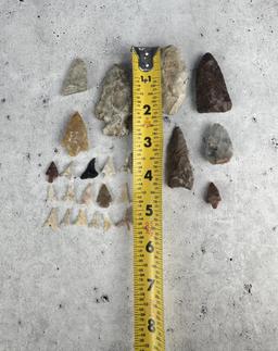Ancient Native American Indian Arrowheads Points