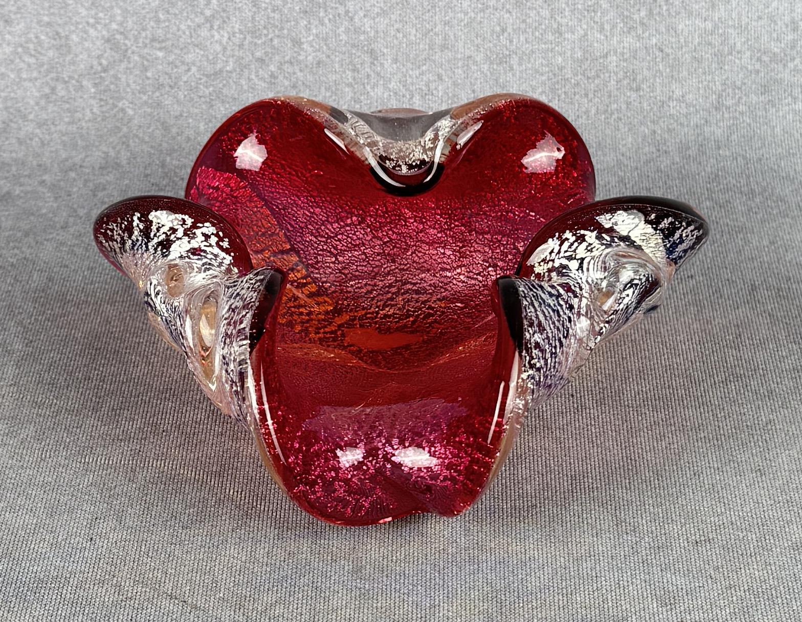 Mid Century Murano Art Glass Ashtray