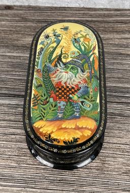 Russian Lacquer Box Fairy Tale Elf