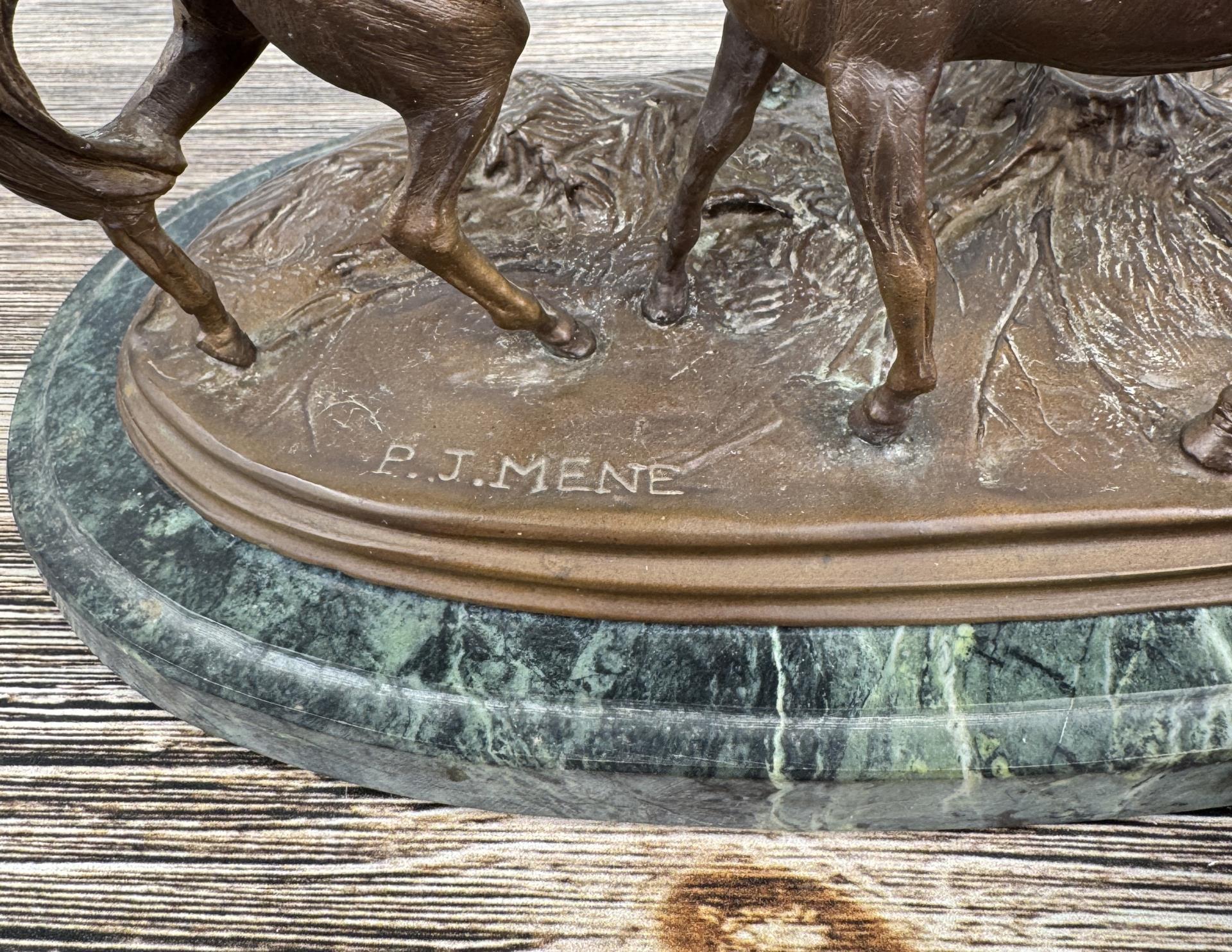 Pierre Jules Mene Two Horses Bronze