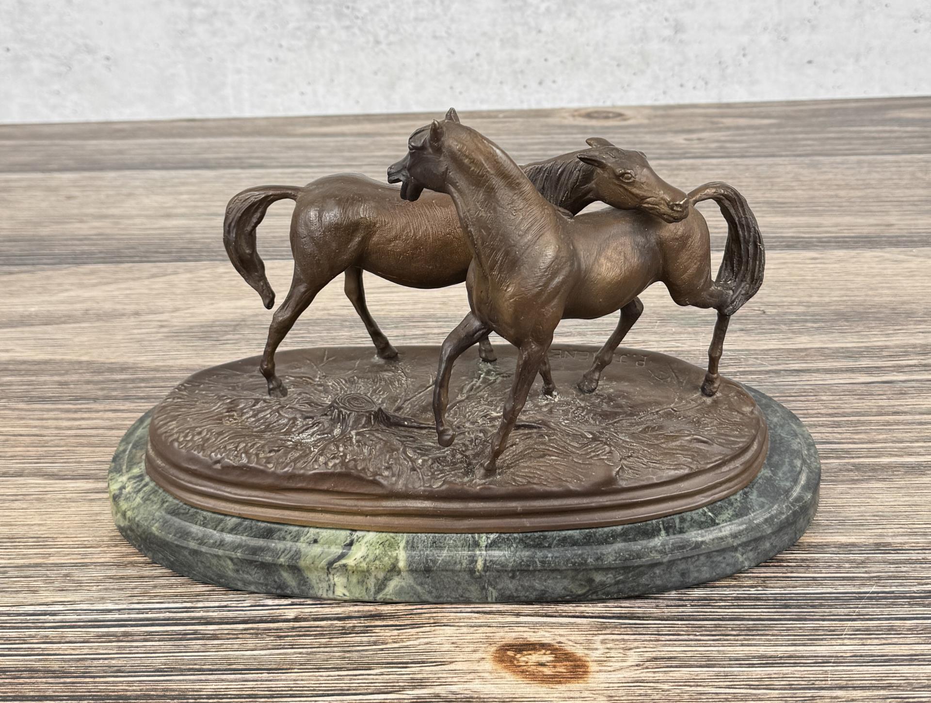 Pierre Jules Mene Two Horses Bronze