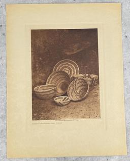 Edward Curtis Photogravure Baskets Painted Cave