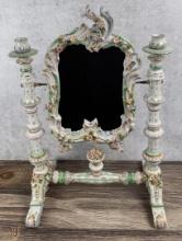 Meissen Limoges Style Porcelain Vanity Mirror