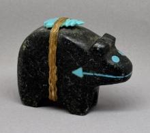 Zuni Heartline Inlaid Bear Fetish