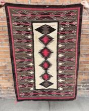 Red Mesa Navajo Indian Arrow Pattern Rug